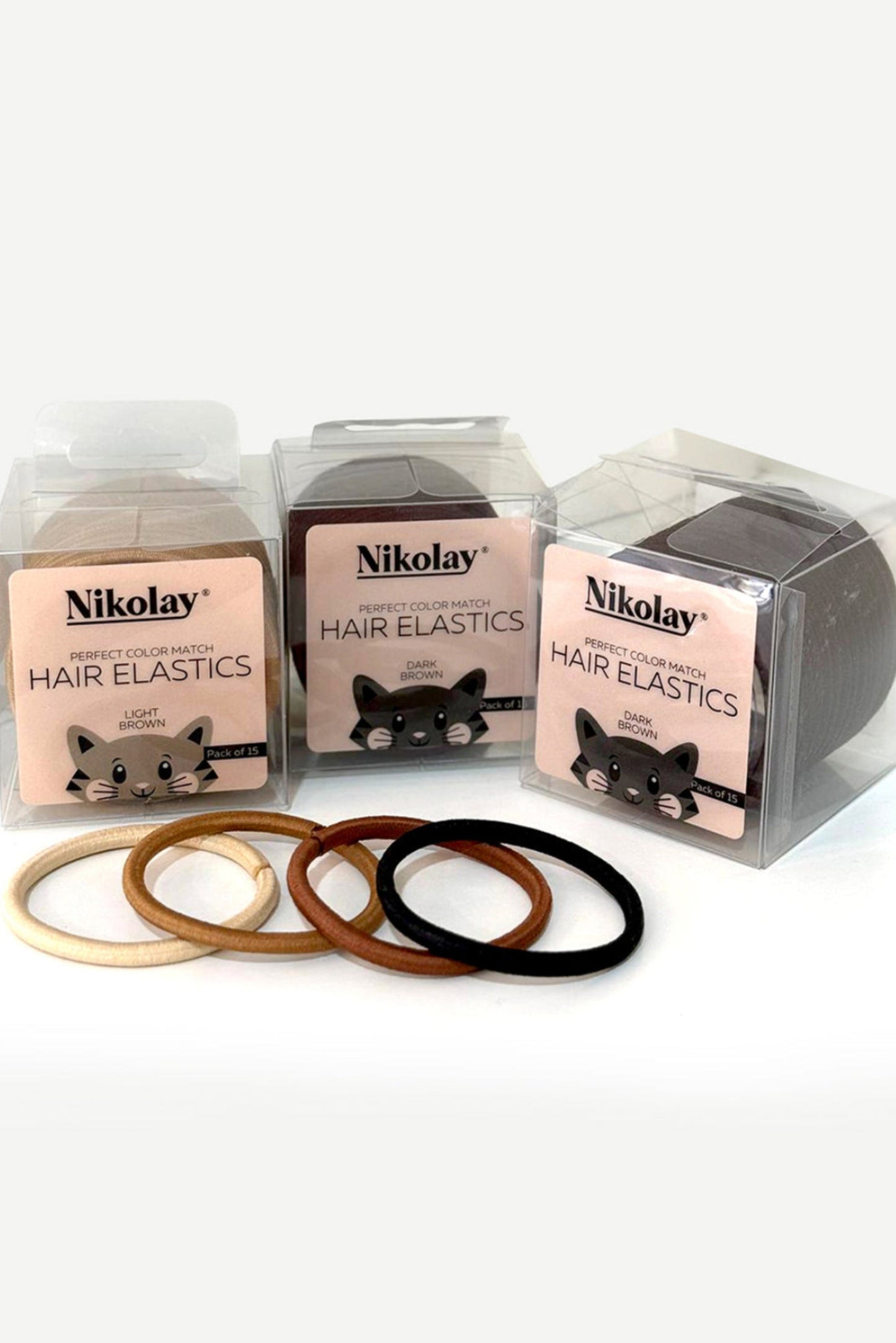 Nikolay Hair Elastics, Pack of 15 HA1001N