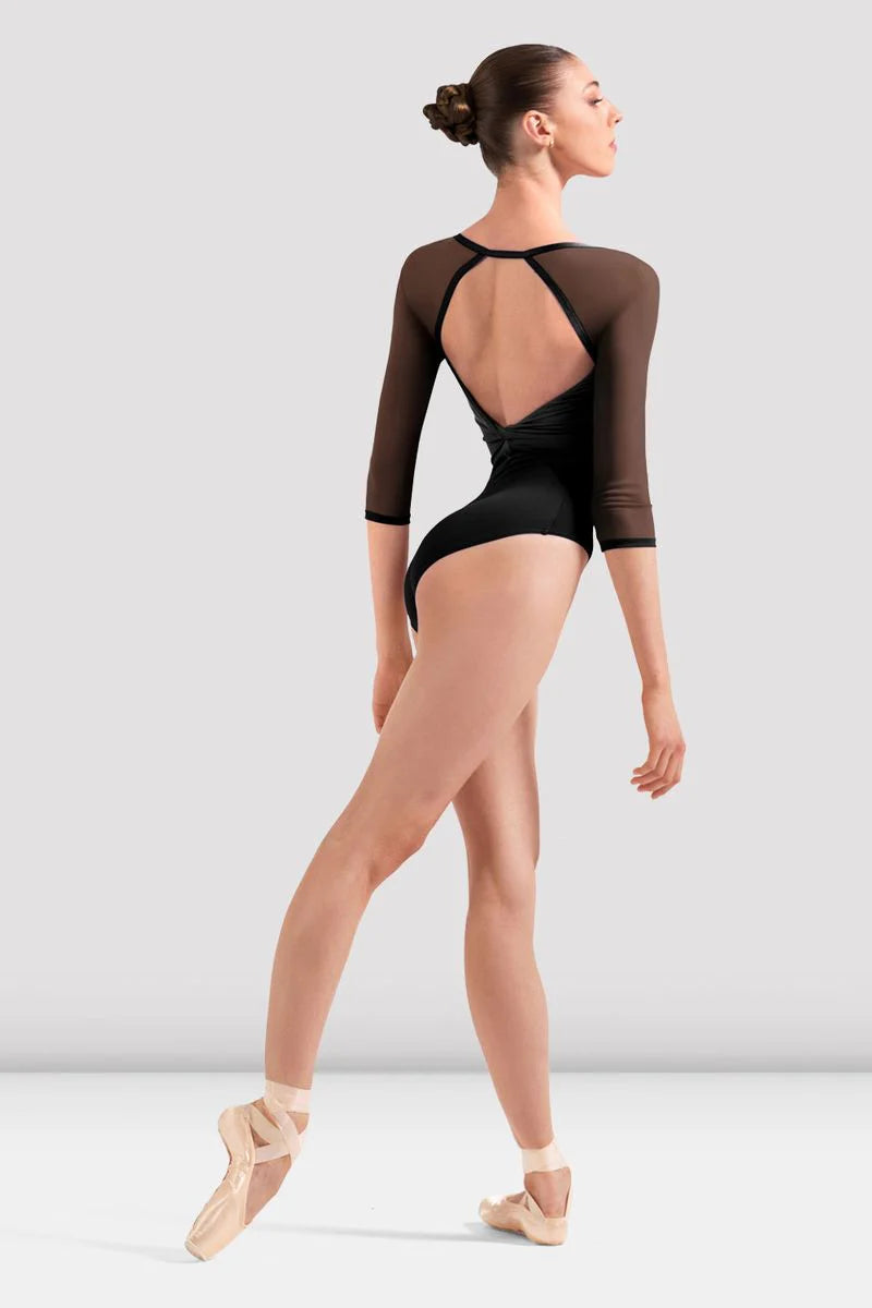 Leotard - Mesh 3/4 Sleeve - Black - Bloch