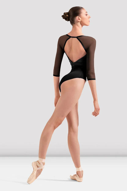 Leotard - Mesh 3/4 Sleeve - Black - Bloch