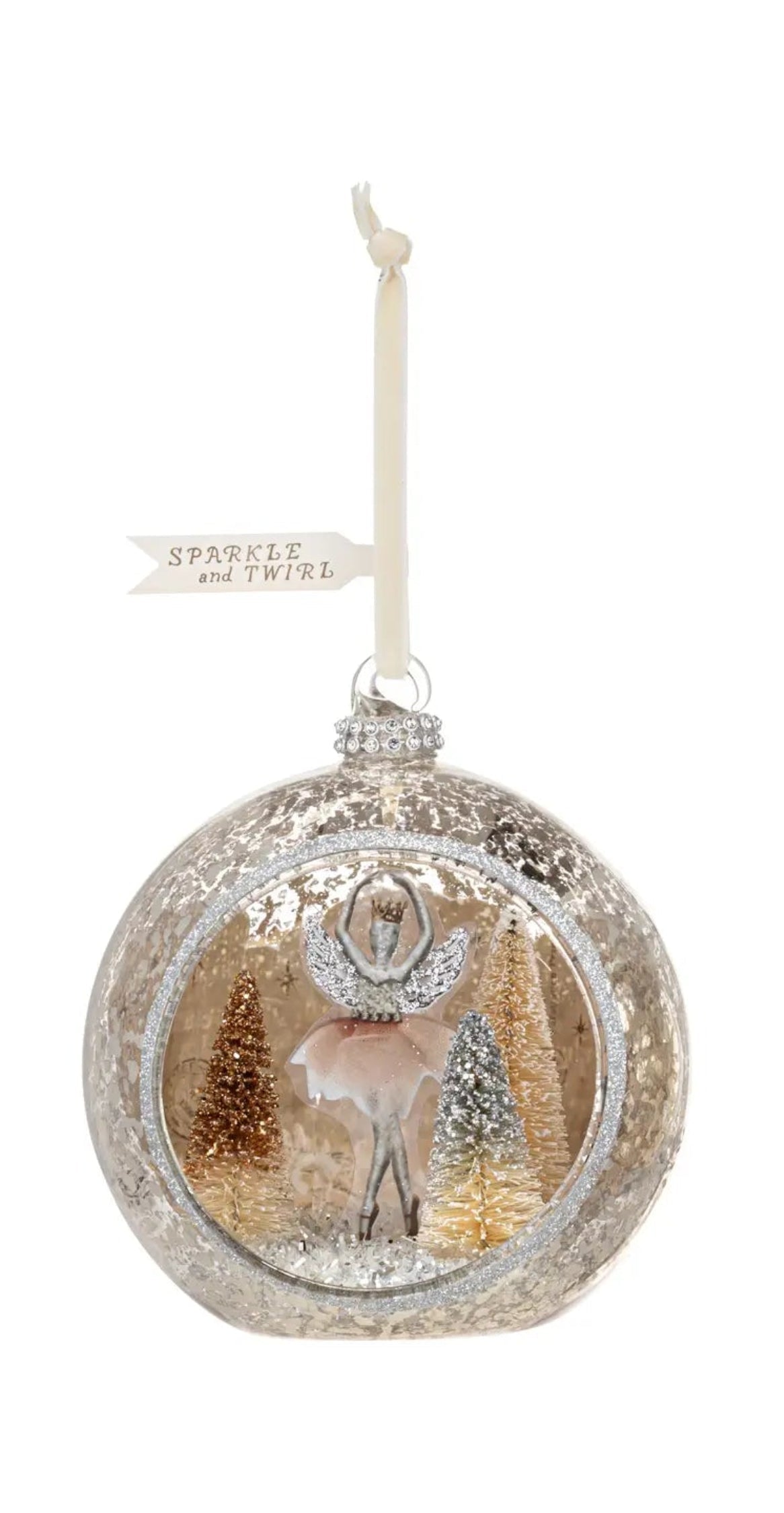 Ballerina Open Glass Scene Ornaments