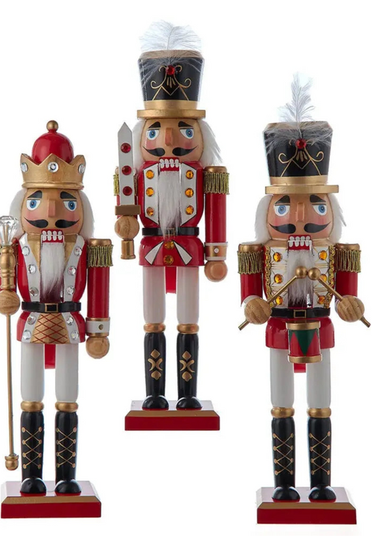 12" Red & White Nutcracker