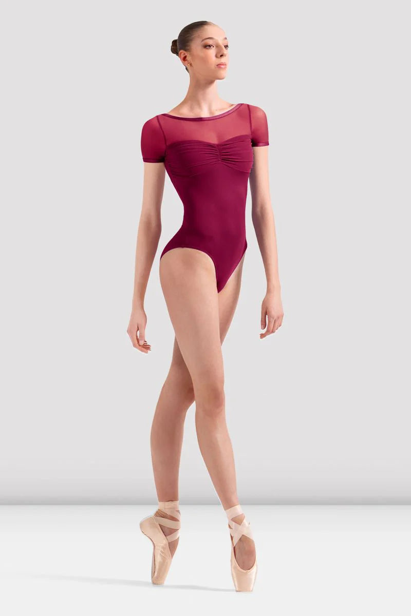 Leotard - Mesh Cap Sleeve - Plum Berry - Bloch