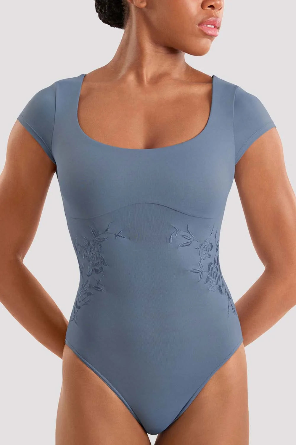 Floral Cap Sleeve Leotard M20010LM