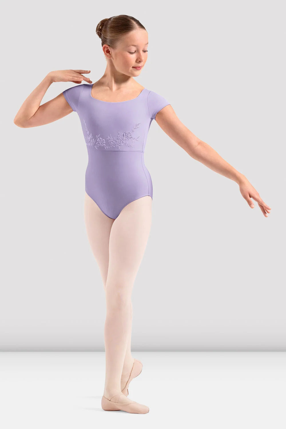 Embroidered Cap Sleeve Leotard M20013C