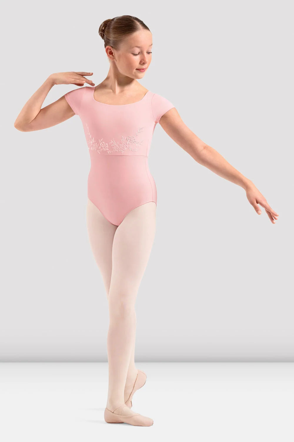 Embroidered Cap Sleeve Leotard M20013C