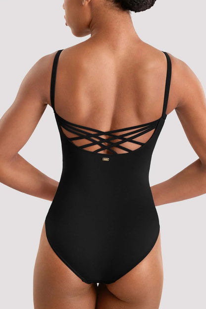 Floral Embroidered Cross Back Leotard M70008LM