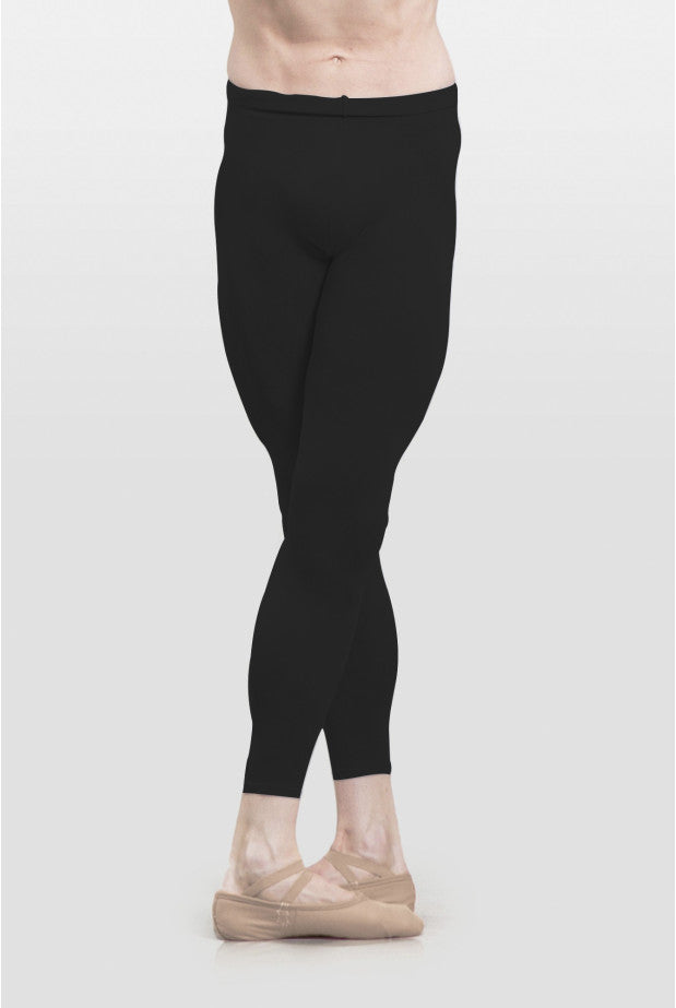 MENS GREY DANCE TIGHTS - BLACK - FOOTLESS - Microfiber