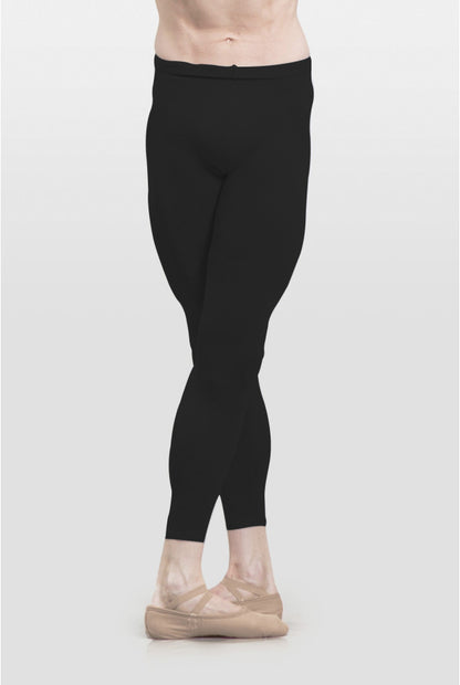 MENS GREY DANCE TIGHTS - BLACK - FOOTLESS - Microfiber