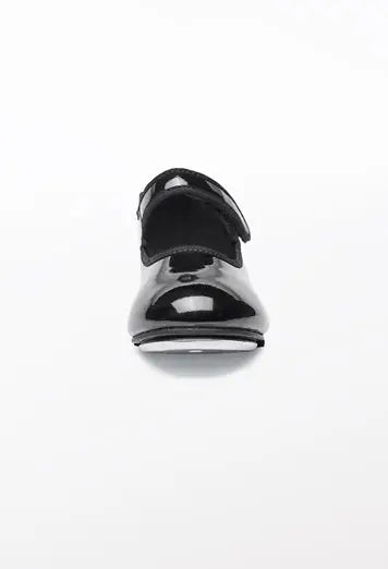 GIrl's No-Tie Tap Shoe -Black Patent