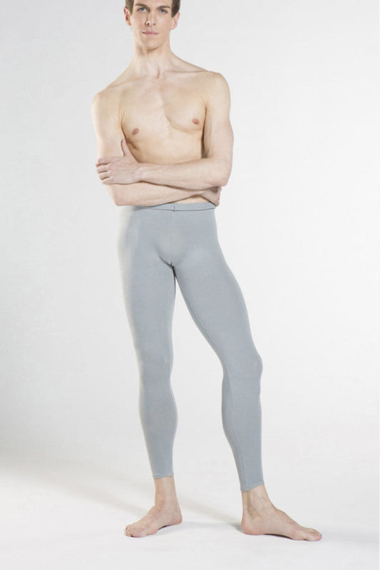 MENS GREY DANCE TIGHTS - FOOTLESS - Cotton Blend