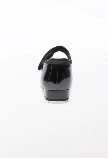 GIrl's No-Tie Tap Shoe -Black Patent